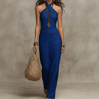 Women's cotton halter neck maxi dress 3