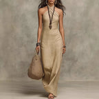 Women's cotton halter neck maxi dress 4