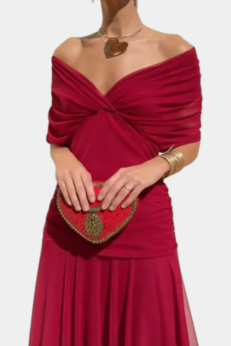 Women's floral midi dress with V-neck and gathered waist 5