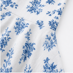 Women's floral summer dress with puff sleeves and square neck 10