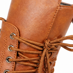 Women's lace-up boots with side zip and low block heel 8