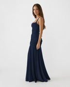 Women's maxi dress with square neck and side drape 14