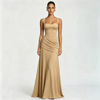 Women's maxi dress with square neck and side drape 8
