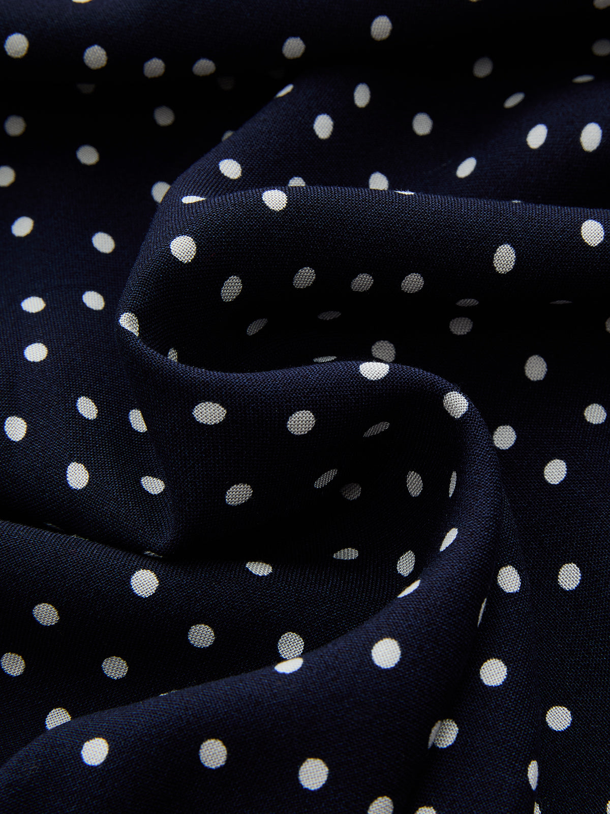 Women's midi shirt dress with polka dot print and V-neck 8