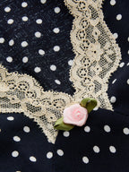 Women's midi shirt dress with polka dot print and V-neck 9