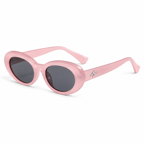 Women's oval sunglasses with chunky retro frame and dark lenses 2