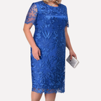 Women's plus-size midi dress with V-neck 3