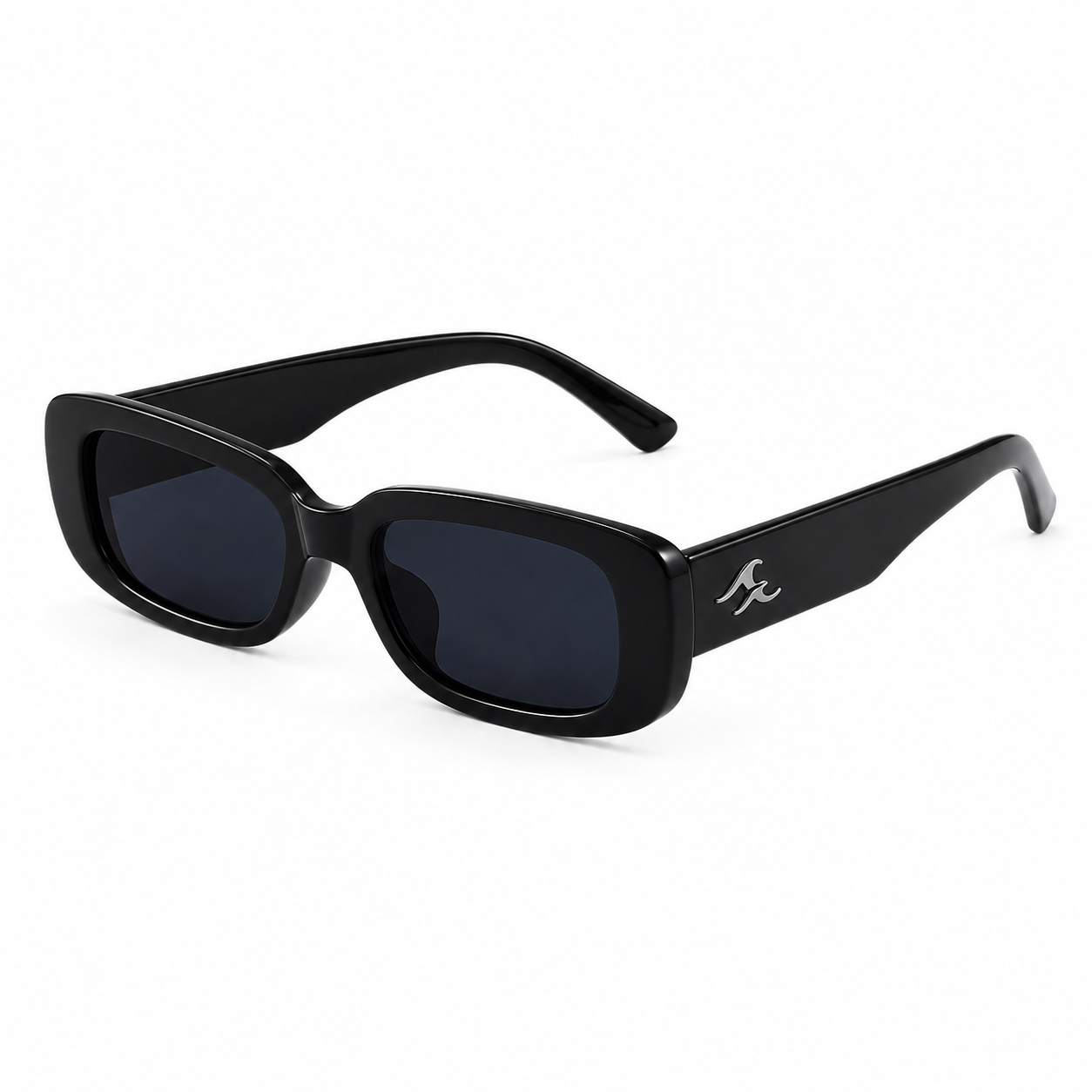 Women's rectangle sunglasses with chunky frame and wide temples 1
