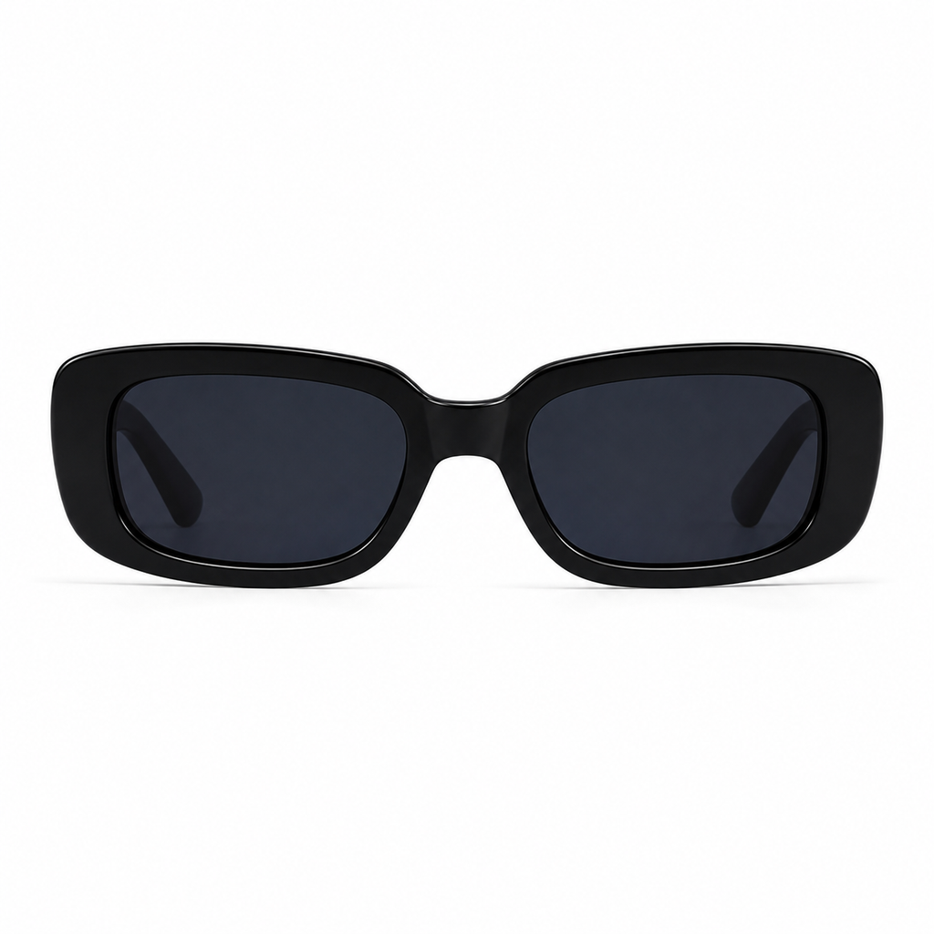 Women's rectangle sunglasses with chunky frame and wide temples 3