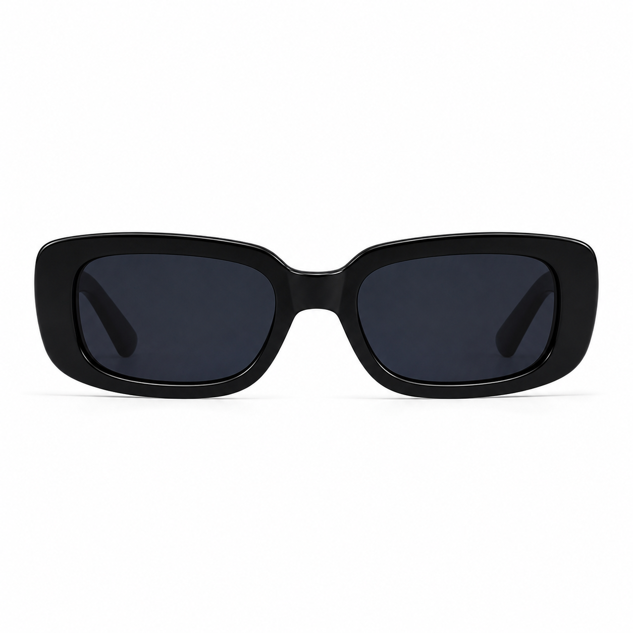 Women's rectangle sunglasses with chunky frame and wide temples 3