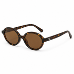 Women's retro oval sunglasses with tortoiseshell frame 1