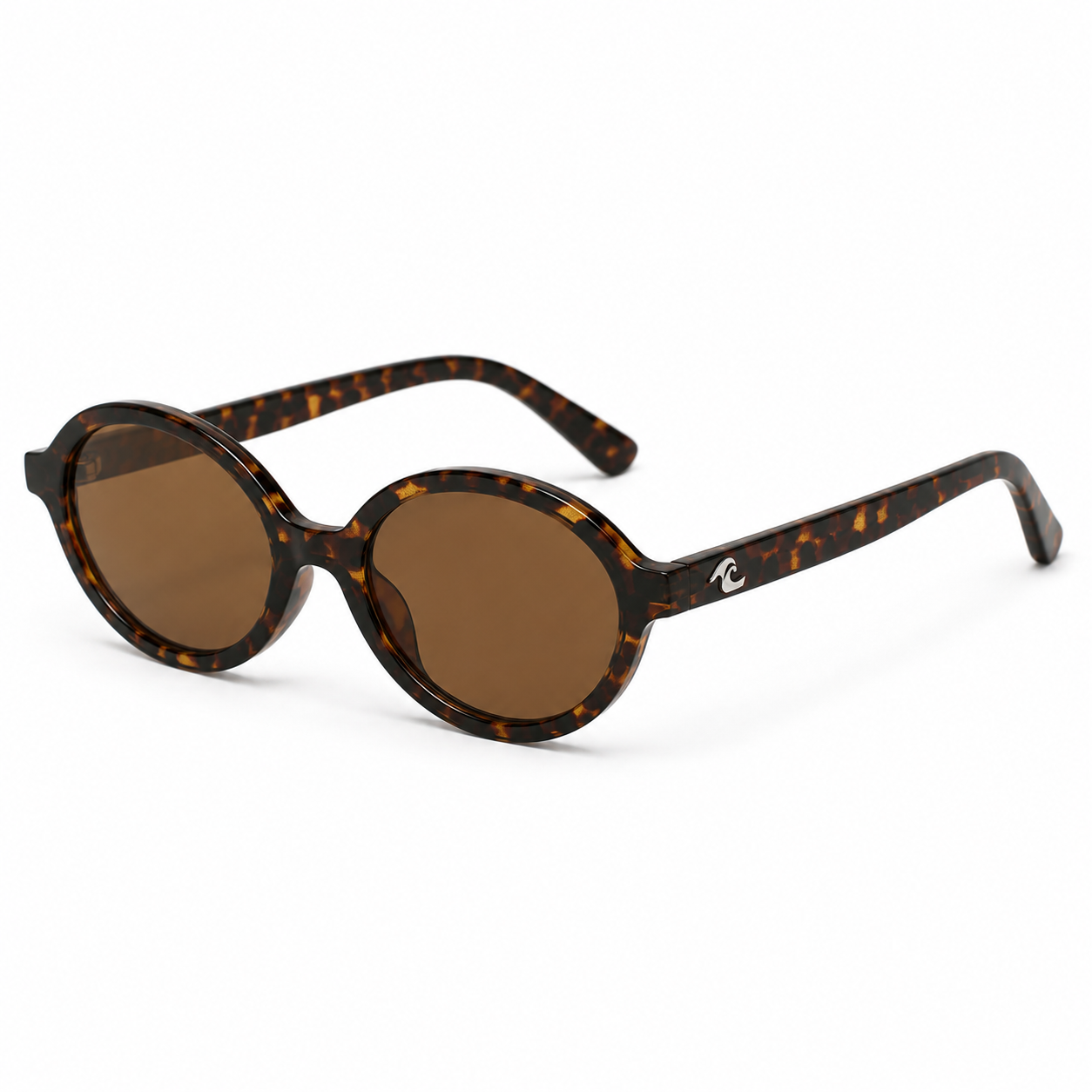 Women's retro oval sunglasses with tortoiseshell frame 1