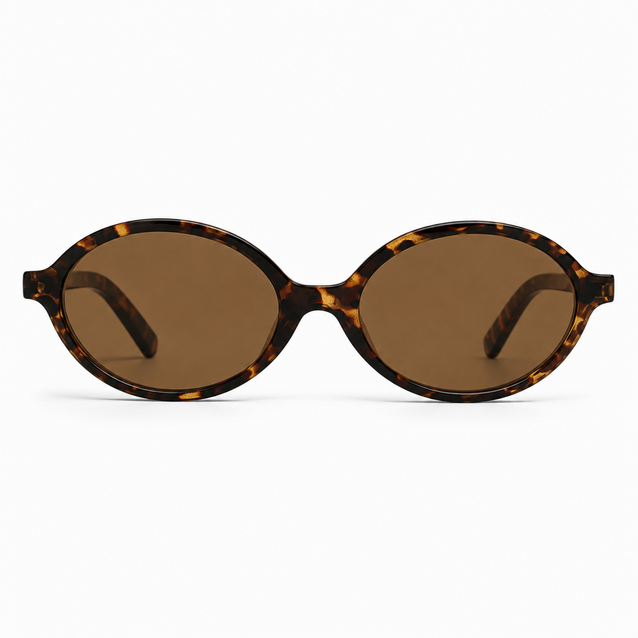 Women's retro oval sunglasses with tortoiseshell frame 2