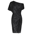 Women's sequin off-shoulder mini dress with tie waist 8