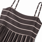 Women's striped maxi dress with square neck and thin straps 12