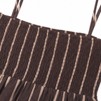 Women's striped maxi dress with square neck and thin straps 13