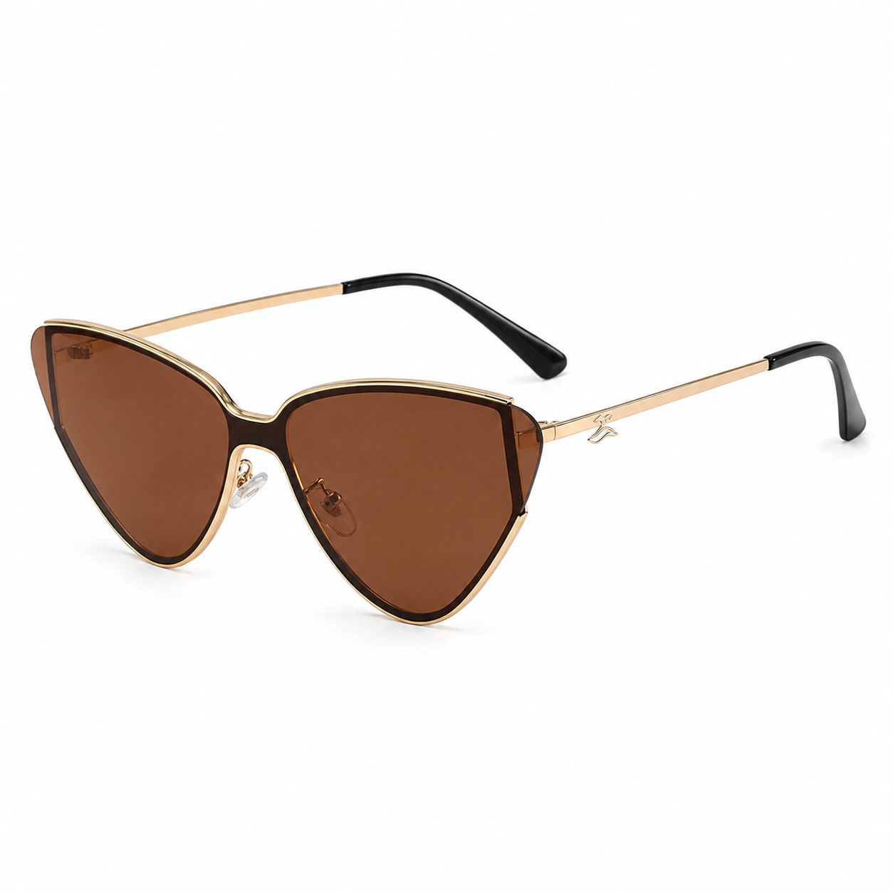 Women's triangular cat-eye sunglasses with slim metal frame 1