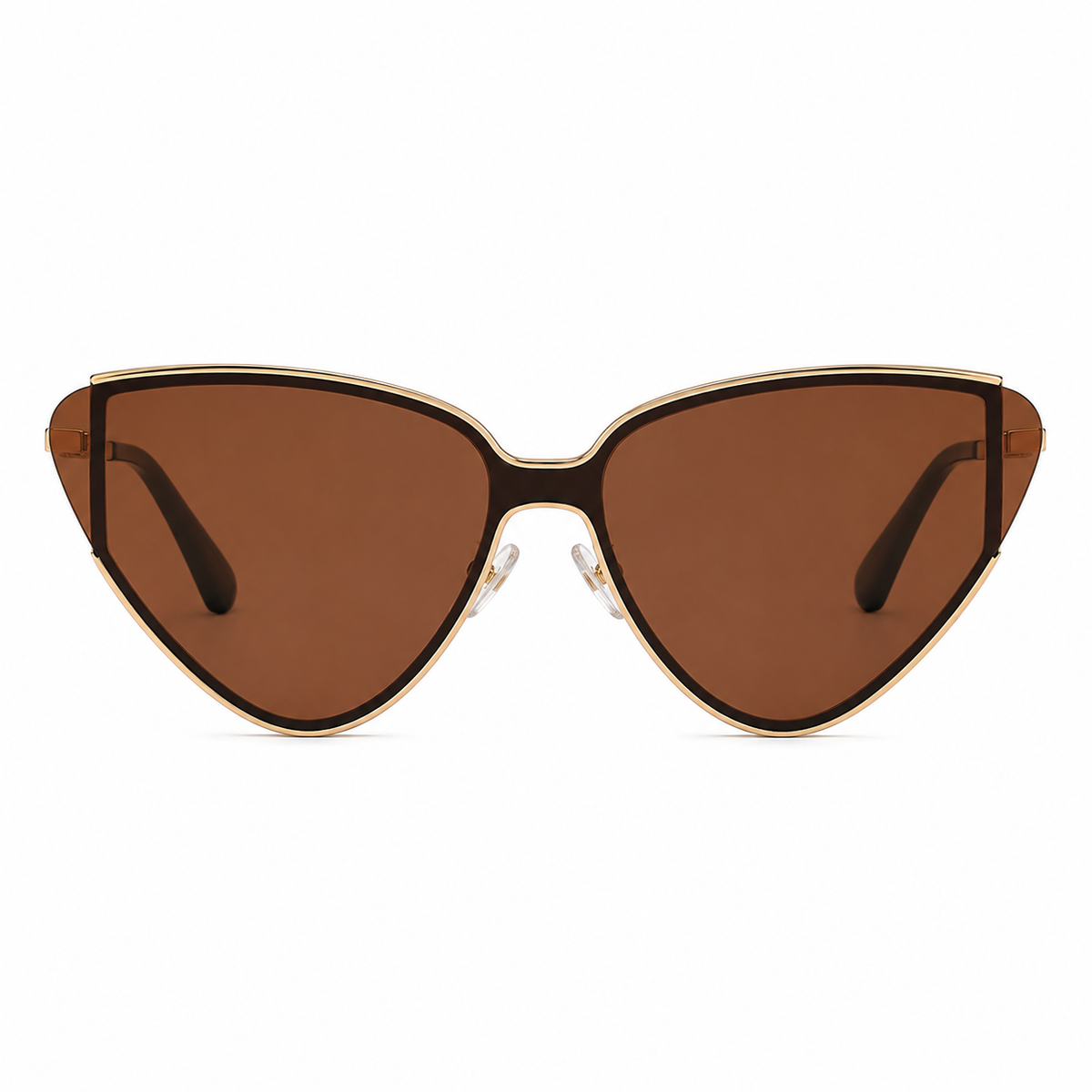 Women's triangular cat-eye sunglasses with slim metal frame 2